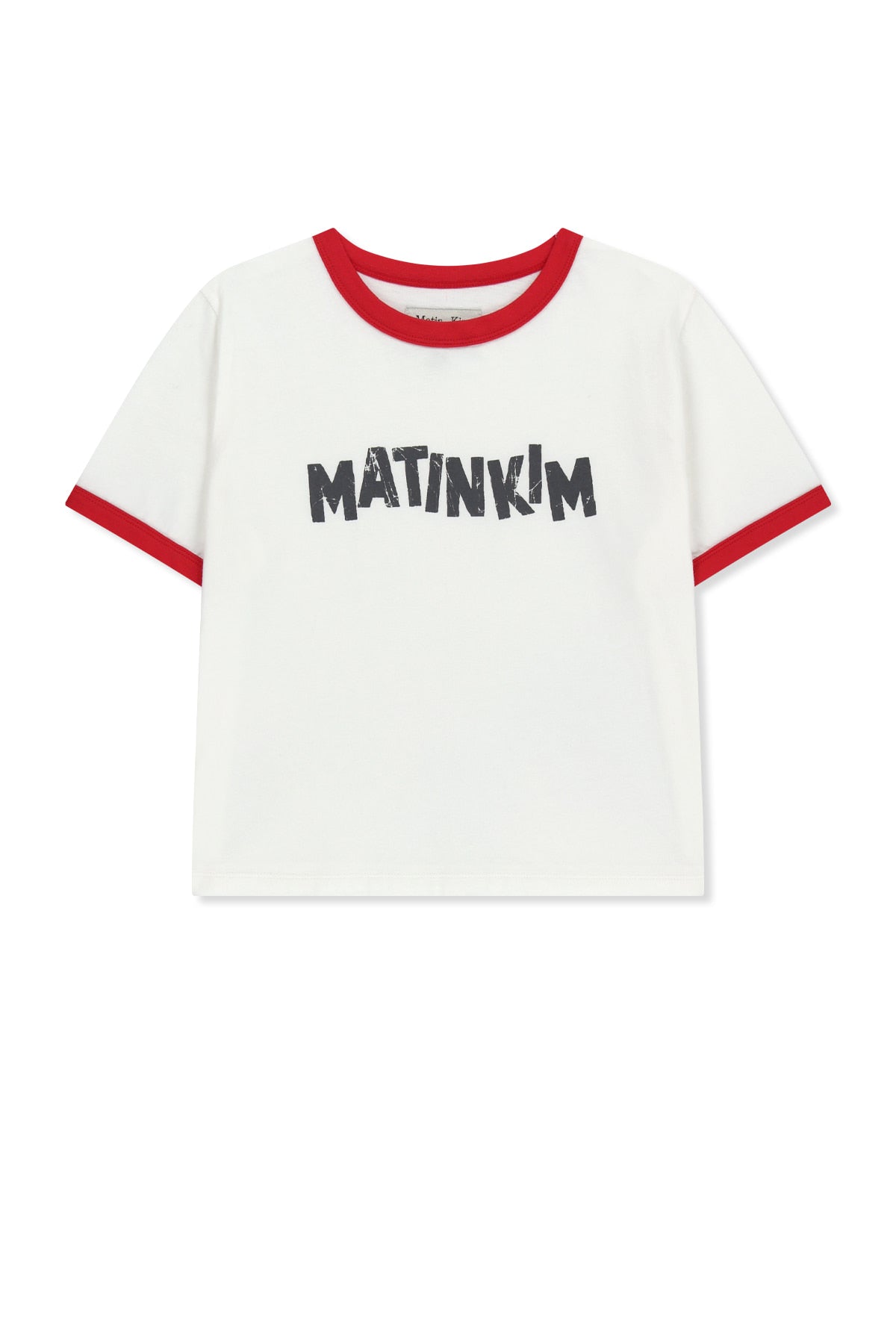 matinkim MATIN LOGO RINGER CROP TOP IN WHITE