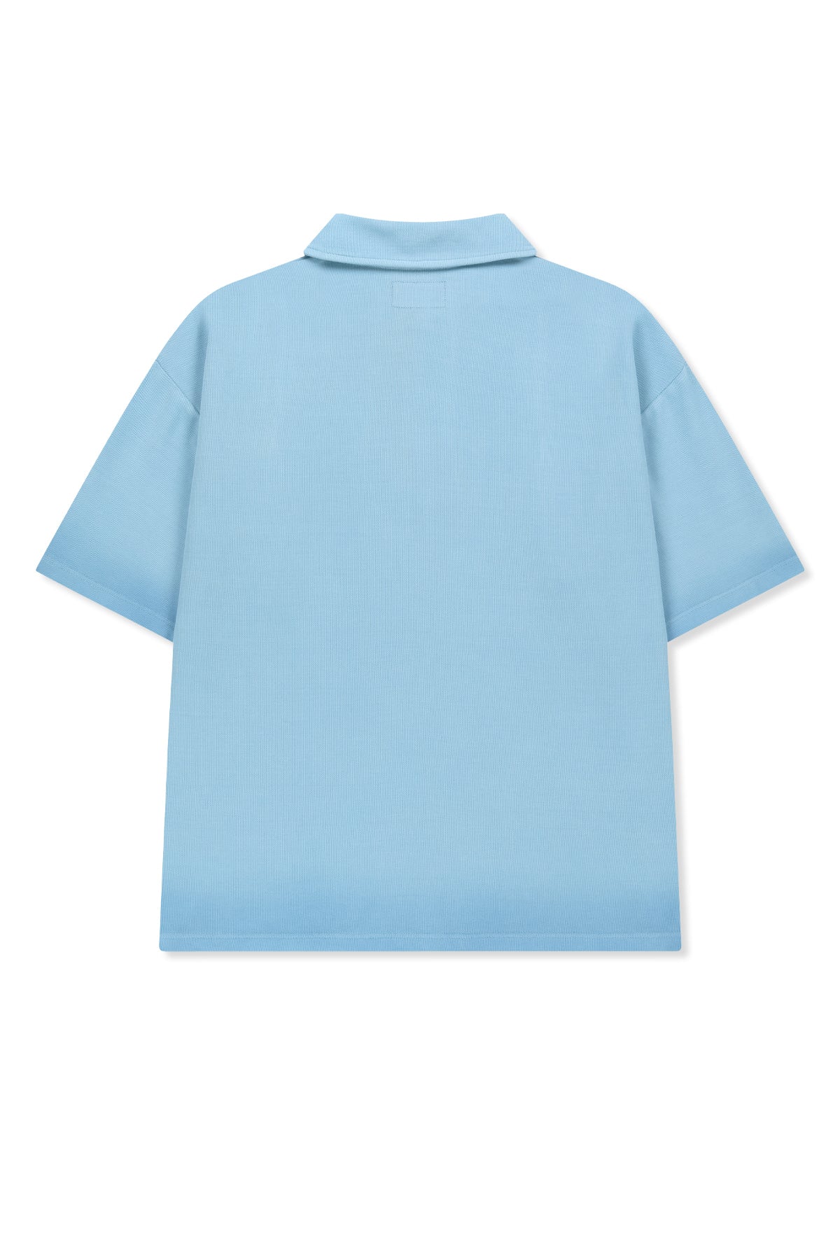matinkim SMALL LOGO WASHED PIQUE TOP FOR MEN IN BLUE