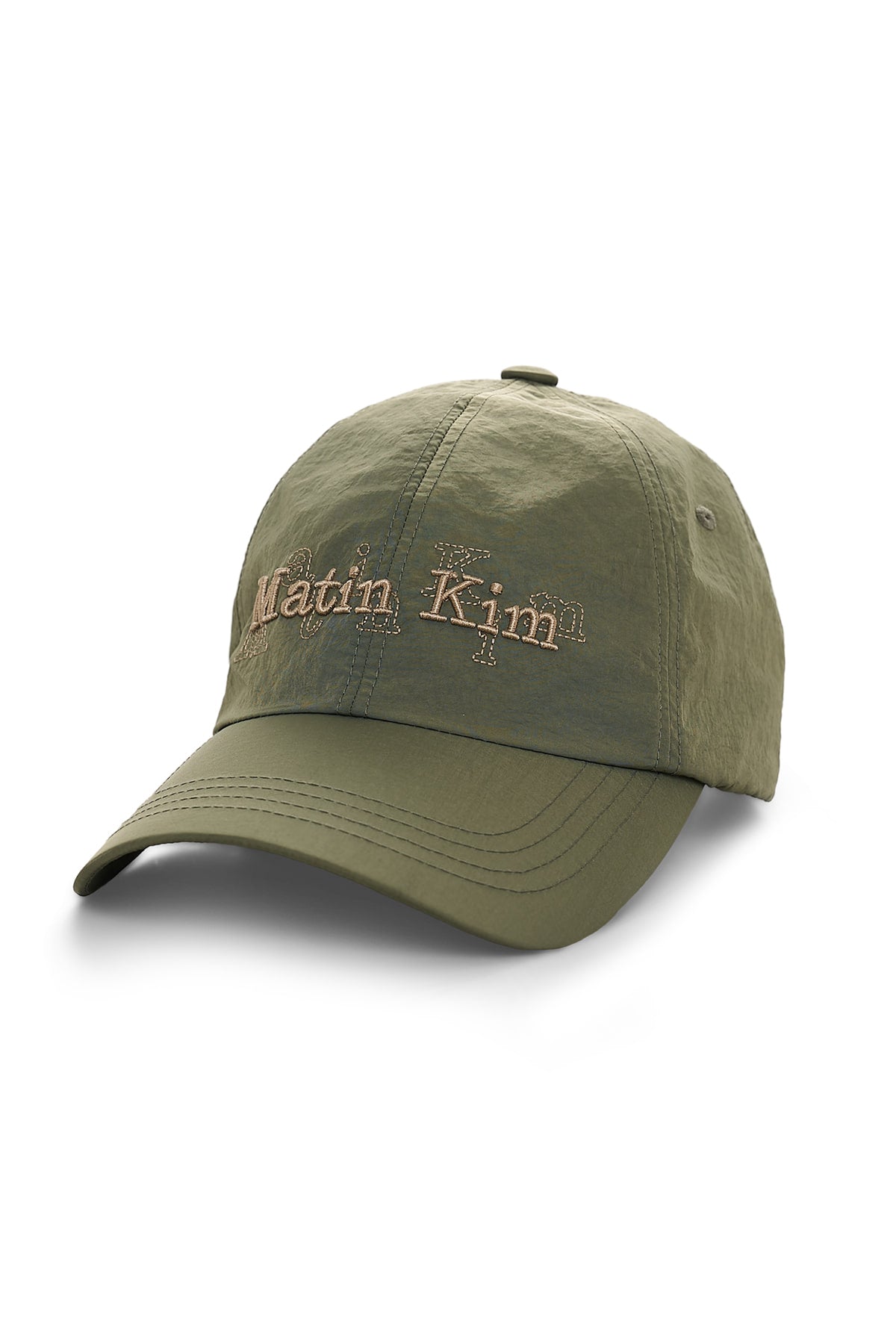 matinkim OVERLAY LOGO BALL CAP IN KHAKI