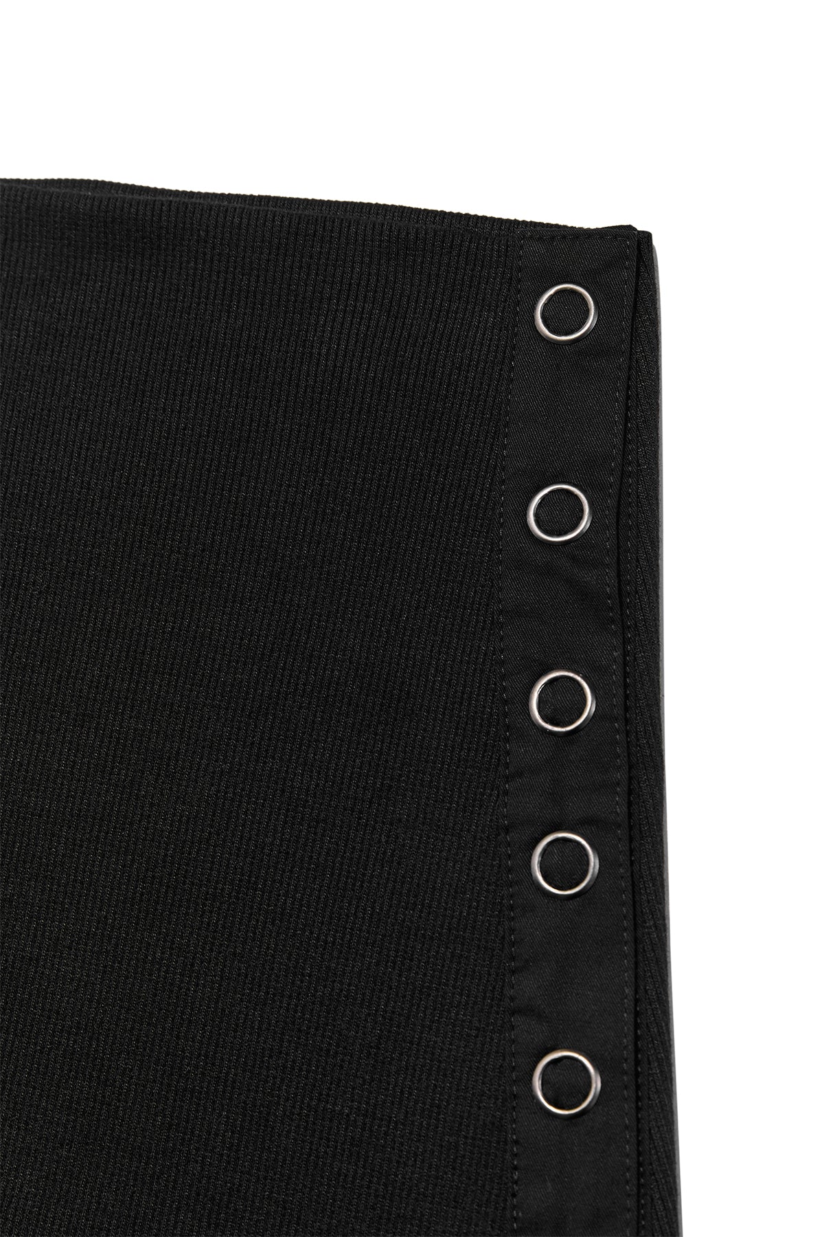 matinkim UNBALANCE FLARE FOLDING SKIRT IN BLACK