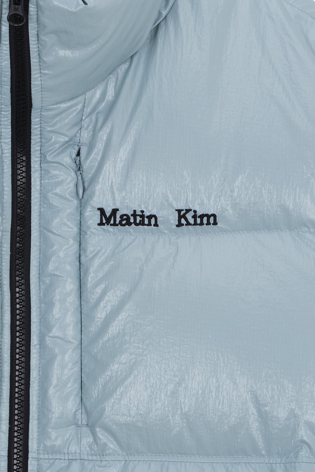 matinkim SMALL LOGO VOLUME DOWN JUMPER FOR WOMEN IN LIGHT GREY