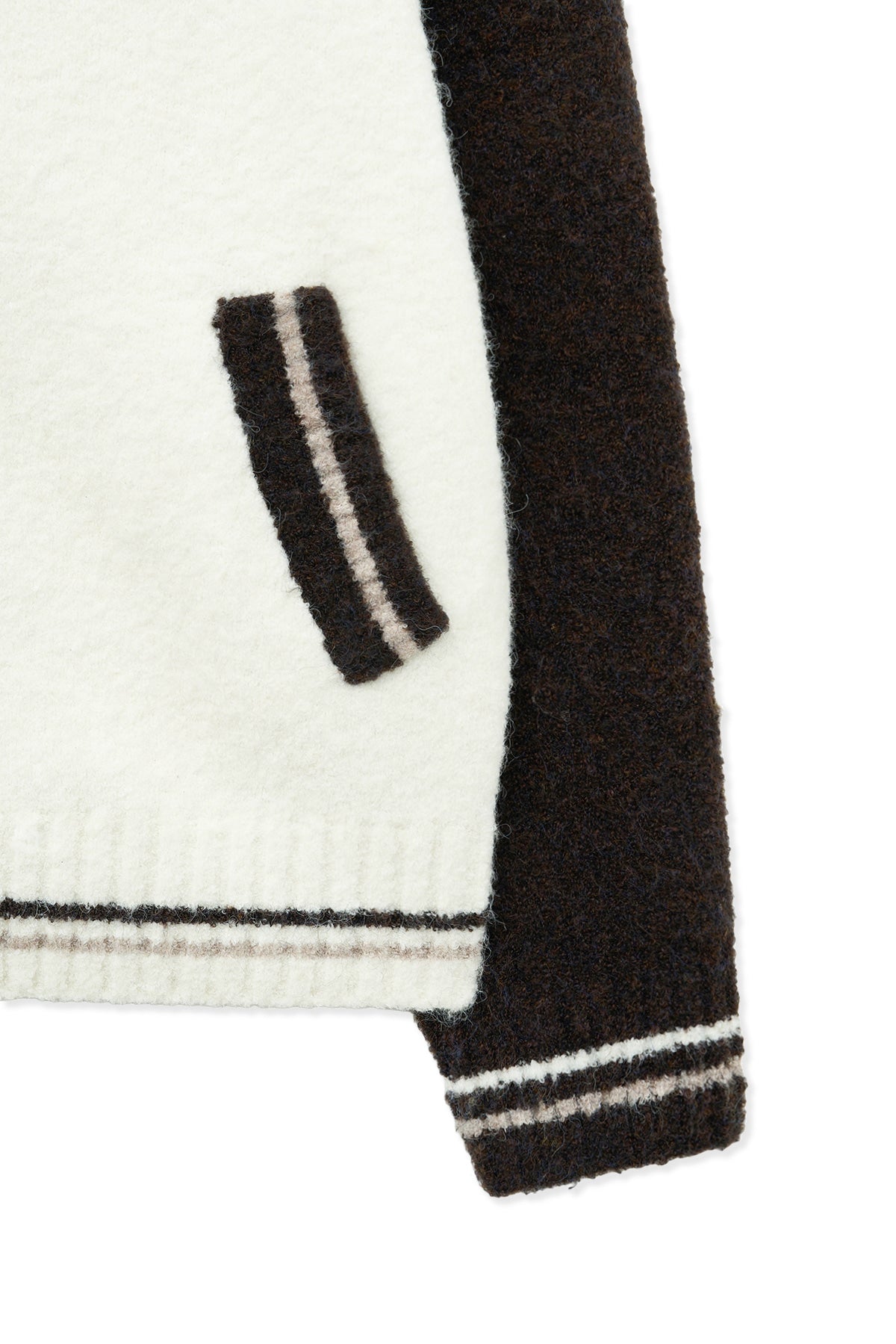 matinkim HIGH NECK RAGLAN KNIT ZIP UP FOR WOMEN IN DARK BROWN