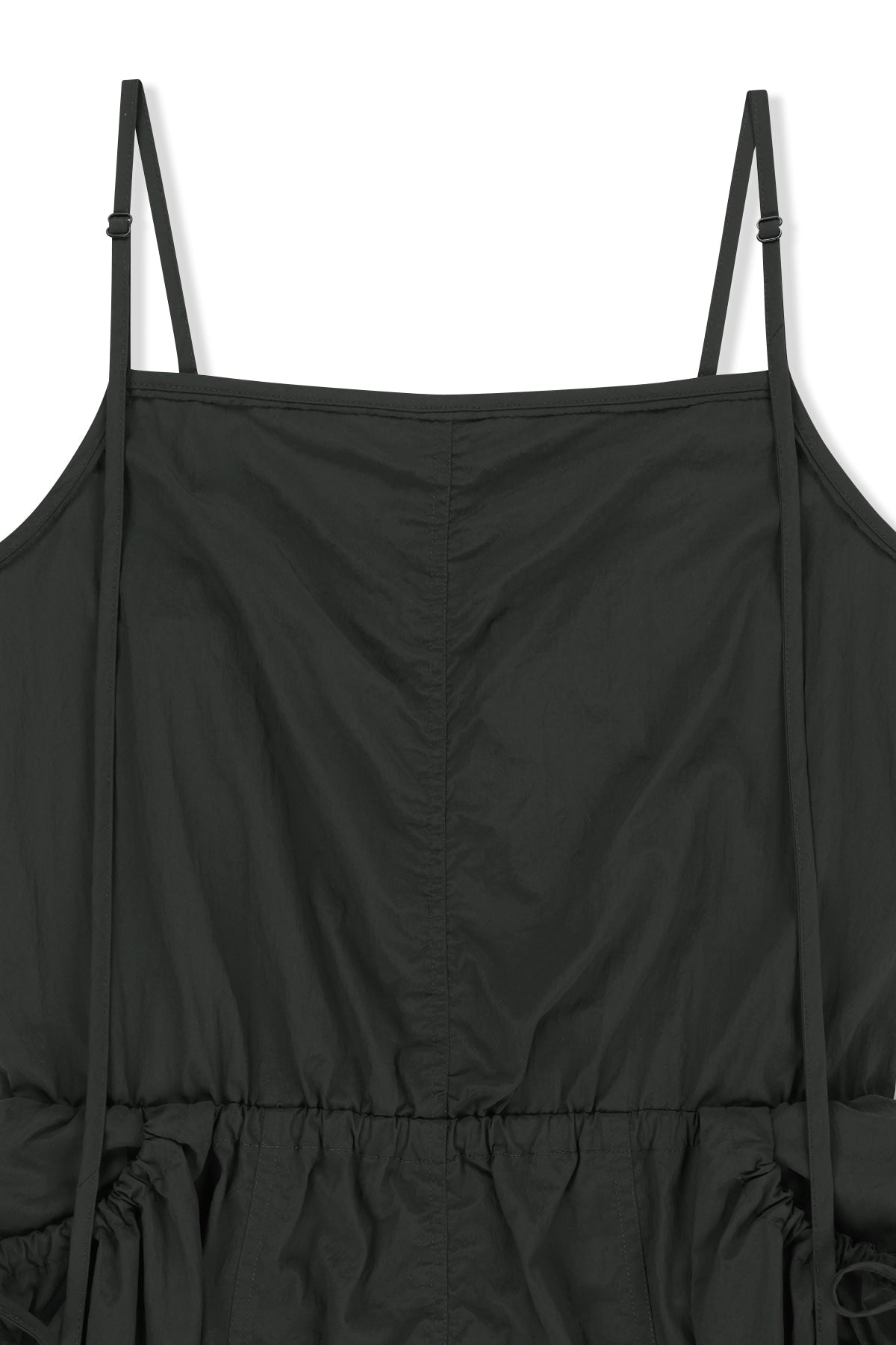 matinkim STRAP DETAIL SLEEVELESS UTILITY DRESS IN CHARCOAL