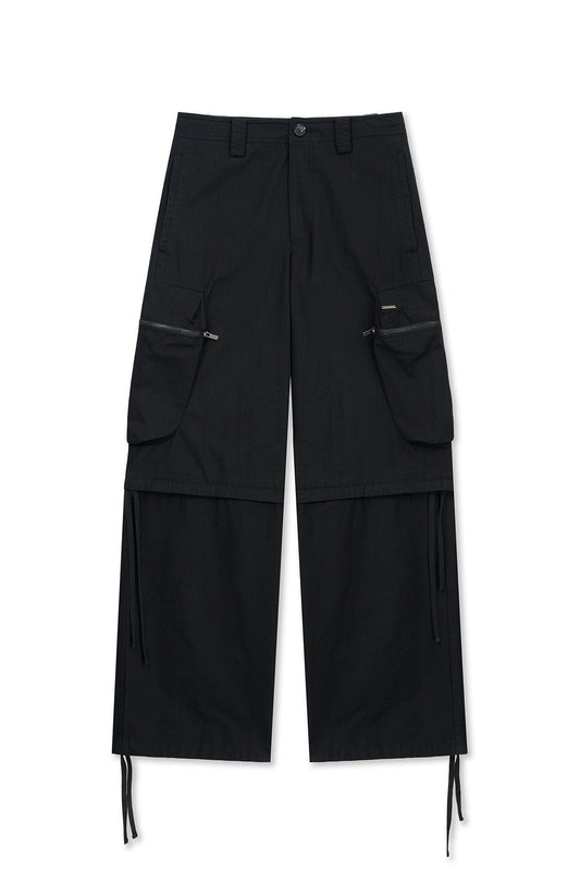 matinkim DETACHABLE CARGO PANTS IN BLACK
