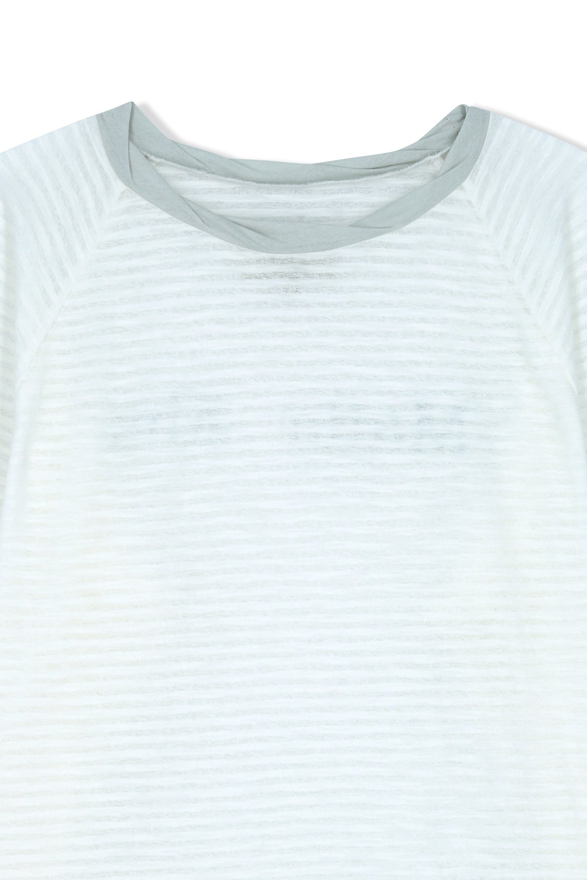 matinkim TWIST BOAT NECK STRIPE LOGO TOP IN WHITE