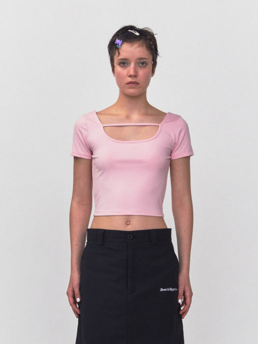 rest&recreation RR STRAP CROP TOP - PINK