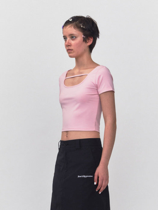rest&recreation RR STRAP CROP TOP - PINK