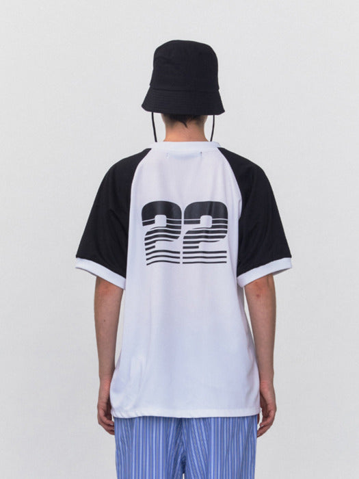 rest&recreation RR V-NECK JERSEY TOP - WHITE