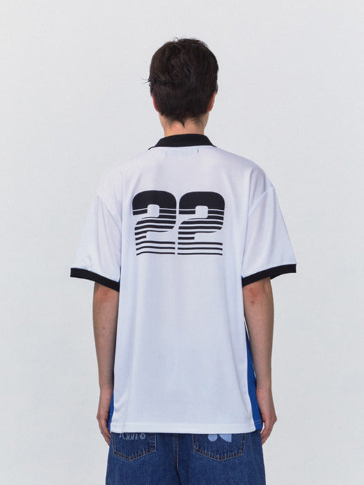 rest&recreation RR COLLAR JERSEY TOP - WHITE