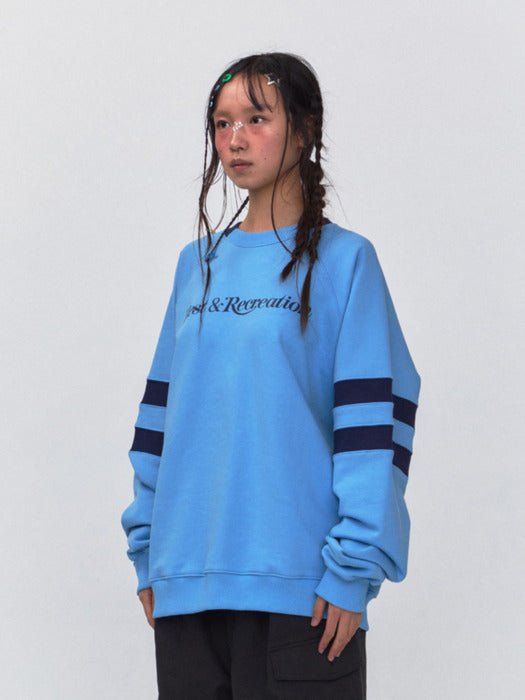 rest&recreation RR OVERSIZED RAGLAN SWEATSHIRT - BLUE