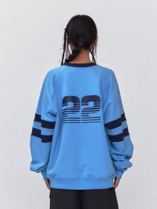 rest&recreation RR OVERSIZED RAGLAN SWEATSHIRT - BLUE