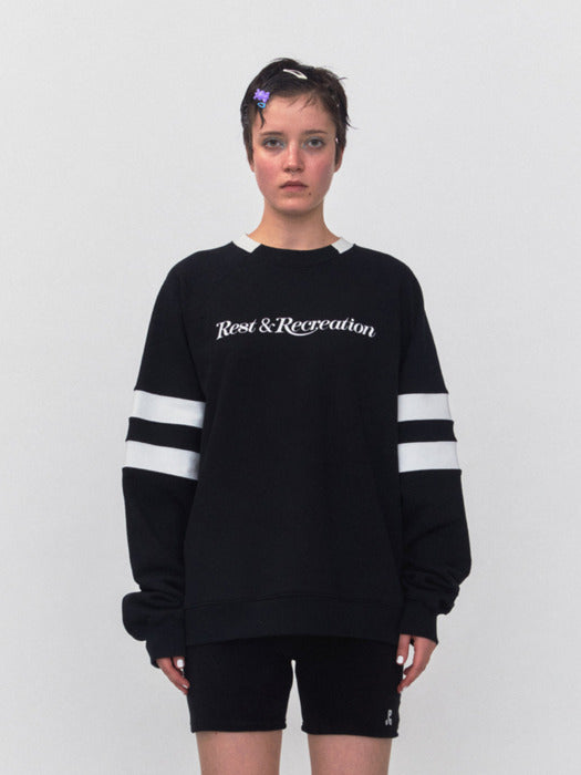 rest&recreation RR OVERSIZED RAGLAN SWEATSHIRT - BLACK