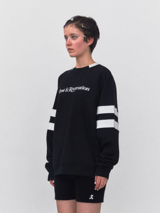 rest&recreation RR OVERSIZED RAGLAN SWEATSHIRT - BLACK