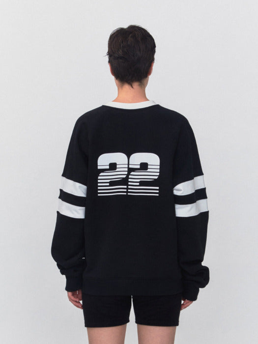 rest&recreation RR OVERSIZED RAGLAN SWEATSHIRT - BLACK