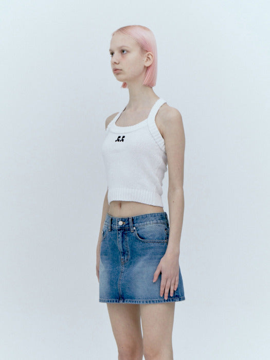 rest&recreation RIB KNIT TOP - WHITE