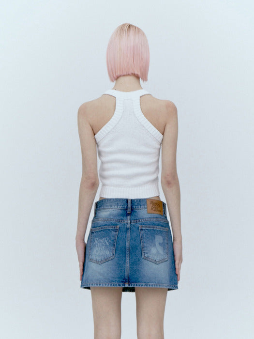 rest&recreation RIB KNIT TOP - WHITE