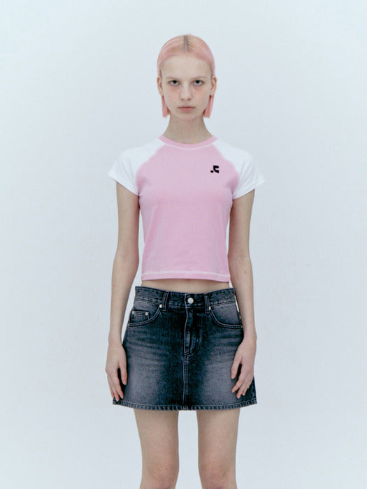 rest&recreation RAGLAN CROP TOP - PINK