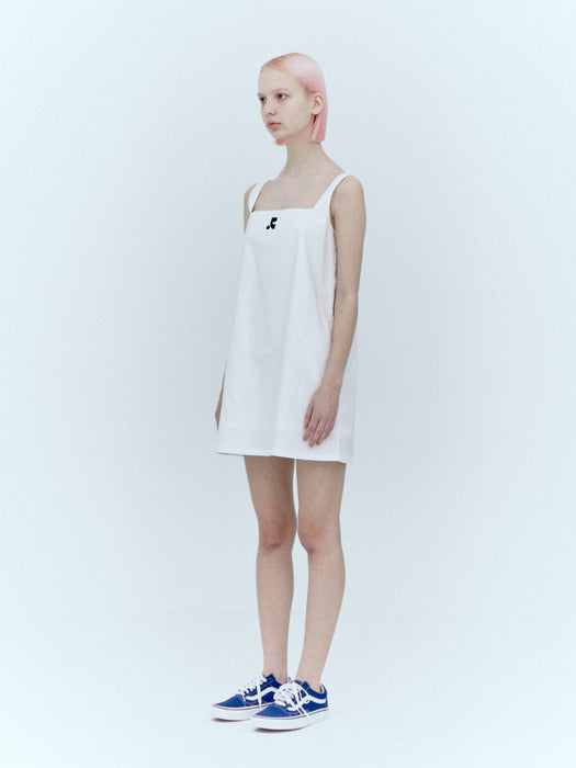 rest&recreation SQUARE-NECK MINI DRESS - WHITE