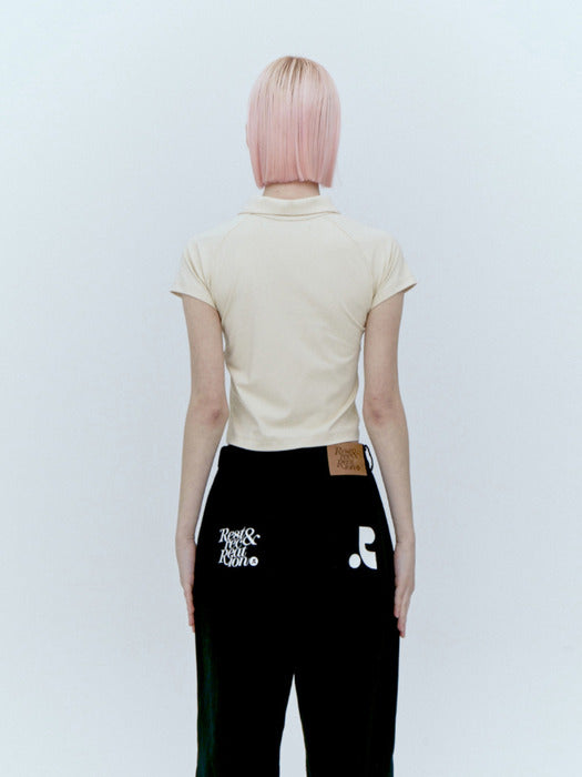 rest&recreation COLLAR ZIP-UP TOP - CREAM
