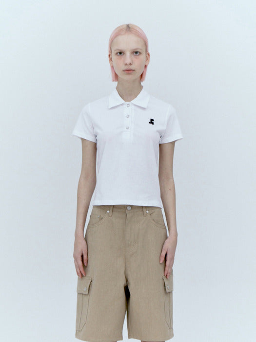 rest&recreation LIGHT POLO TOP - WHITE