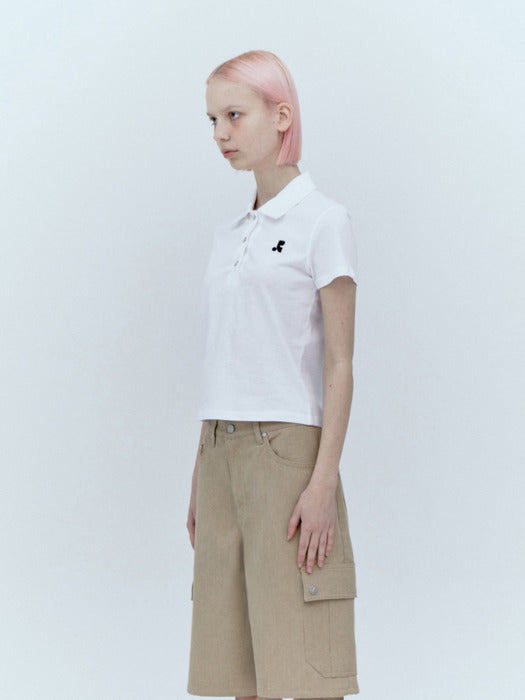 rest&recreation LIGHT POLO TOP - WHITE
