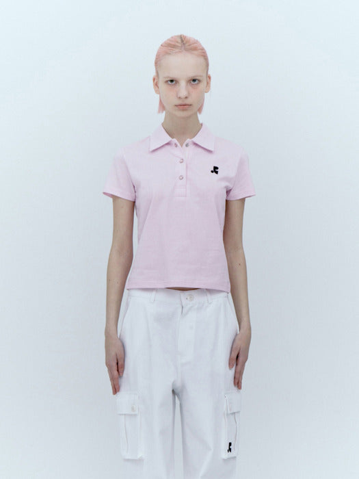 rest&recreation LIGHT POLO TOP - PINK