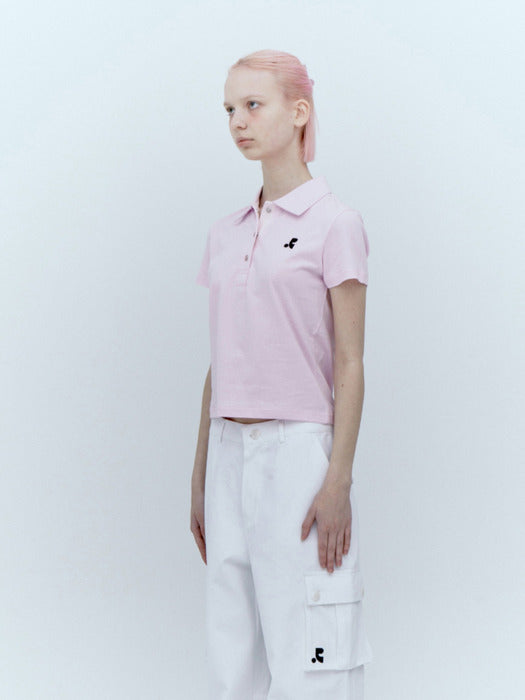 rest&recreation LIGHT POLO TOP - PINK