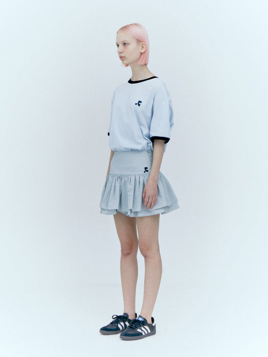 rest&recreation RUFFLE MINI SKIRT - SKY BLUE