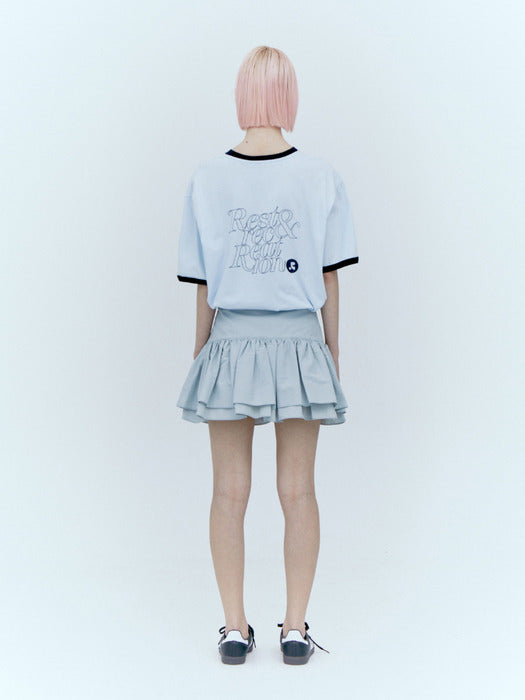 rest&recreation RUFFLE MINI SKIRT - SKY BLUE