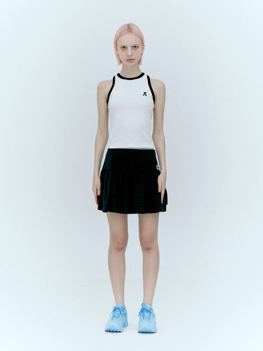 rest&recreation RUFFLE MINI SKIRT - BLACK