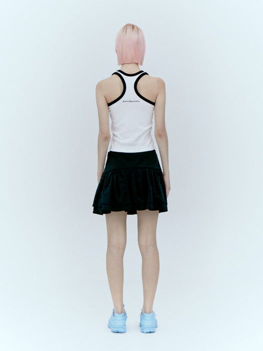 rest&recreation RUFFLE MINI SKIRT - BLACK