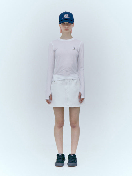 rest&recreation DENIM MINI SKIRT - WHITE