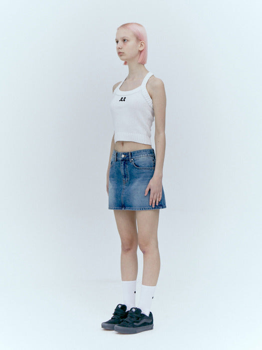 rest&recreation DENIM MINI SKIRT - BLUE