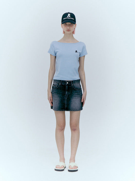 rest&recreation DENIM MINI SKIRT - BLACK