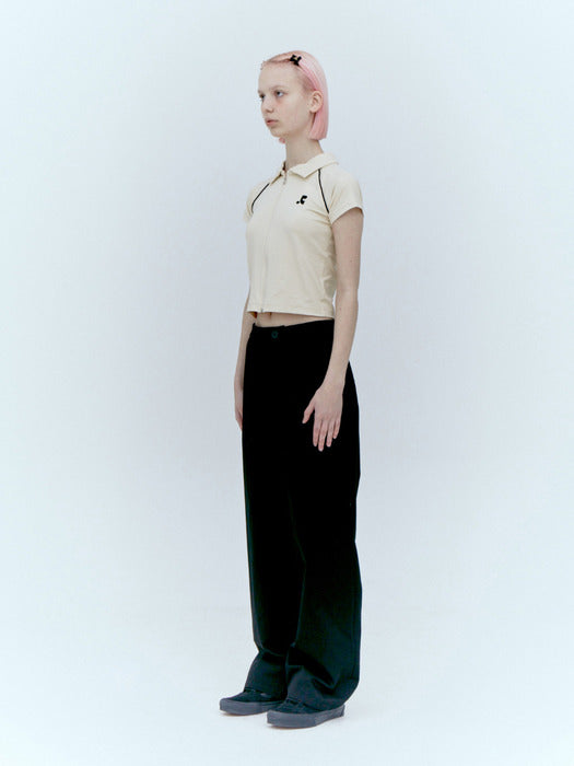 rest&recreation LOGO COTTON PANTS - BLACK