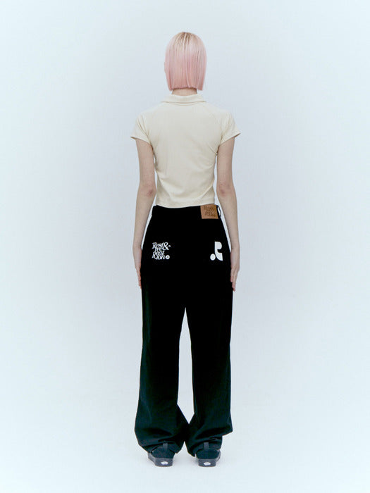 rest&recreation LOGO COTTON PANTS - BLACK