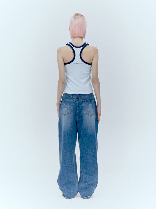 rest&recreation DESTROYED DENIM PANTS - BLUE
