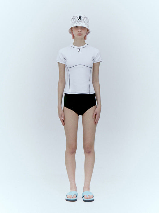 rest&recreation LOGO SPORT TOP - WHITE