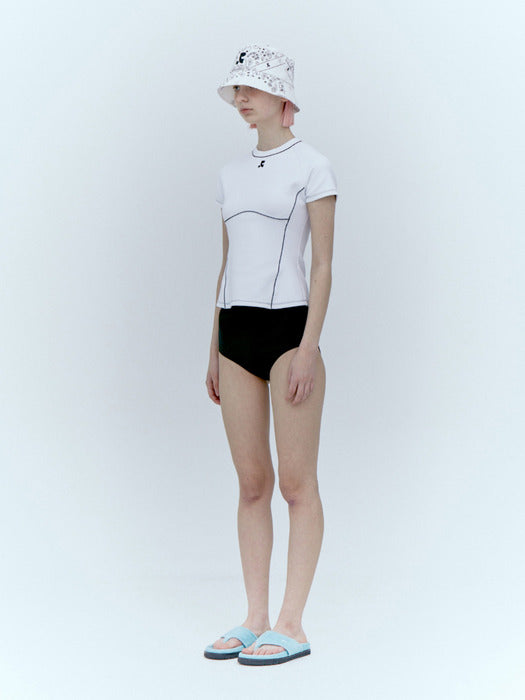 rest&recreation LOGO SPORT TOP - WHITE