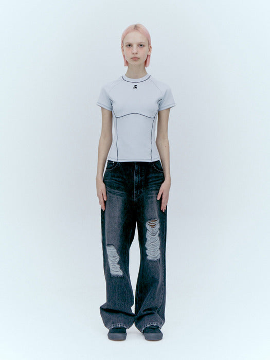 rest&recreation LOGO SPORT TOP - GREY