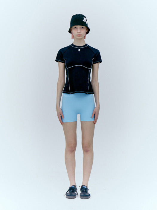rest&recreation LOGO SPORT TOP - BLACK