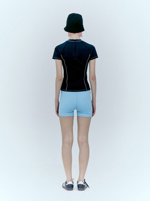 rest&recreation LOGO SPORT TOP - BLACK