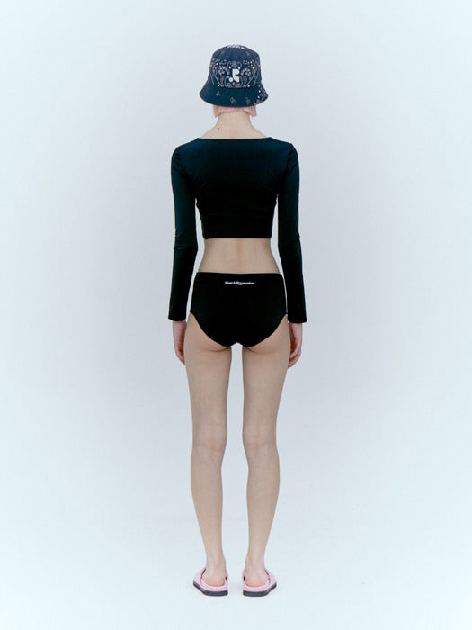 rest&recreation CROPPED TOP + SHORTS SET  - BLACK