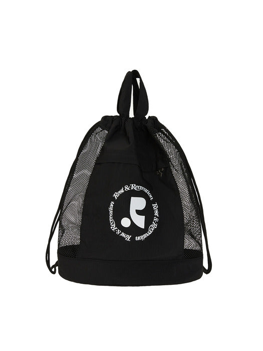 rest&recreation LOGO MESH BACKPACK - BLACK