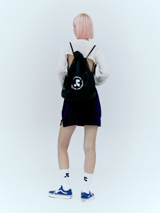 rest&recreation LOGO MESH BACKPACK - BLACK