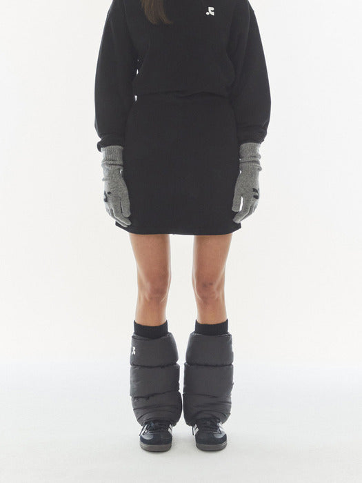 rest&recreation QUILTED LEG WARMER - BLACK