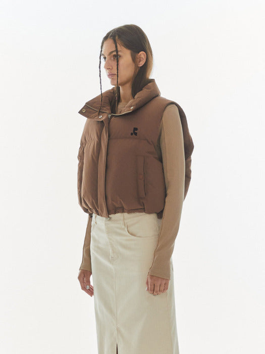 rest&recreation SHORT DOWN VEST - BROWN