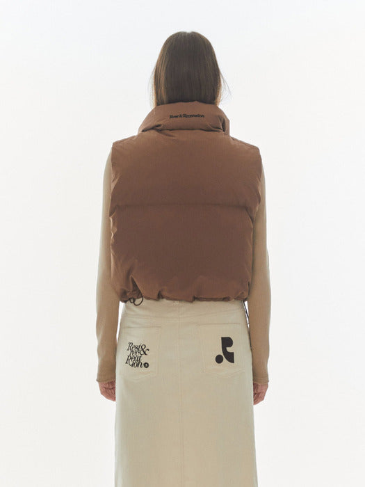 rest&recreation SHORT DOWN VEST - BROWN