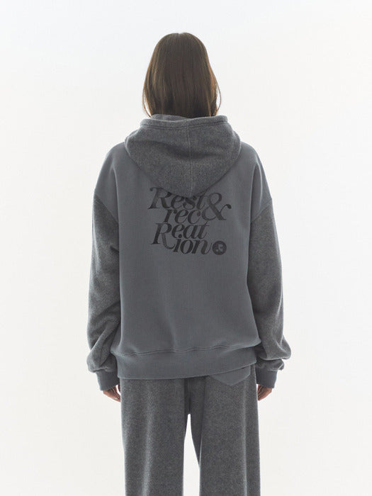 rest&recreation COLORATION FLEECE HOOD ZIP-UP - GREY