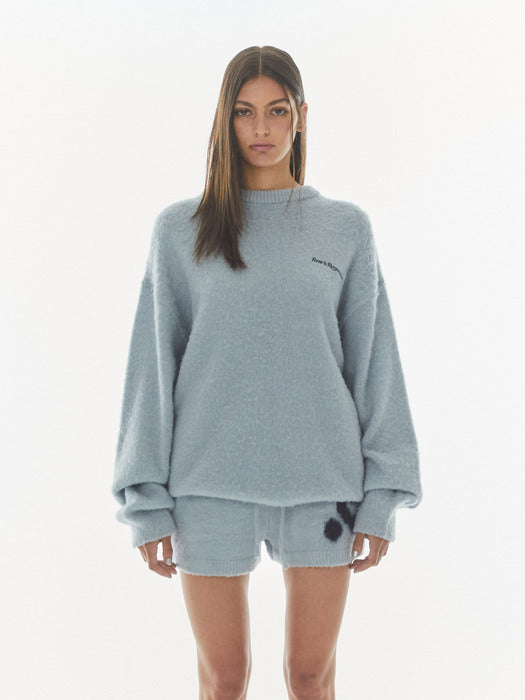 rest&recreation HAIRY JACQUARD KNIT TOP - SKY BLUE